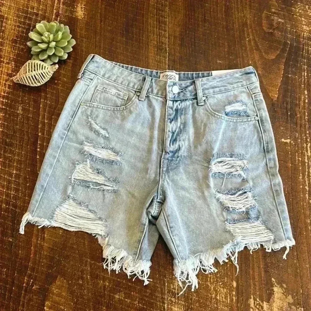 Insane Gene | NWT Mid-Rise Distressed Jean Shorts